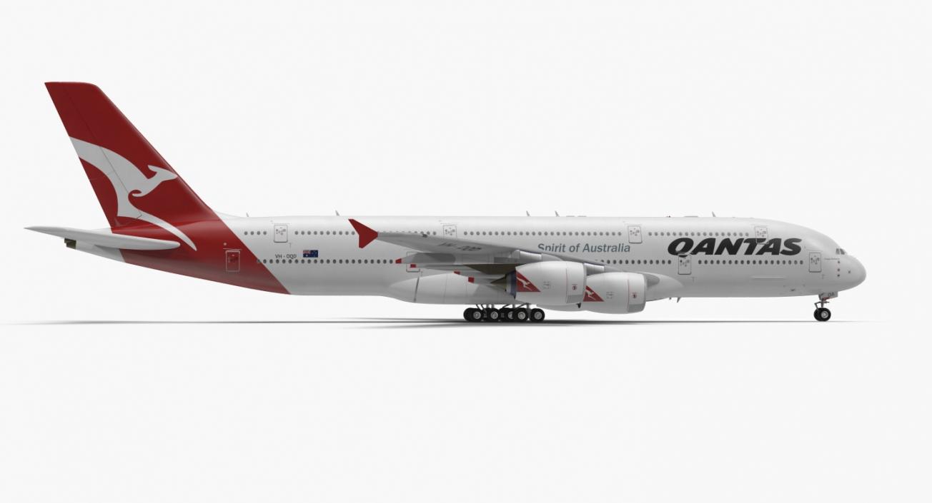 3D Airbus A380-1000 Qantas model